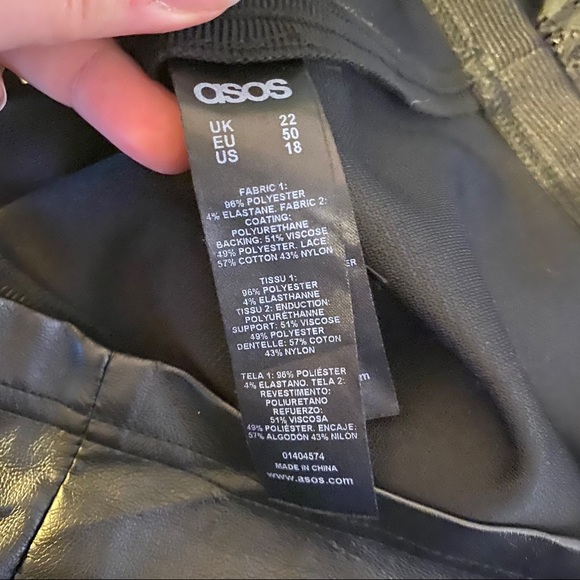 ✨asos curve black leather and lace 3/4 sleeve dress✨ - Picture 10 of 10